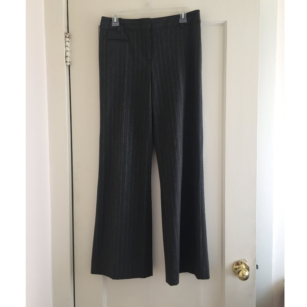 SALE BCBG Grey Striped Pants 6 Camilla Full Leg
